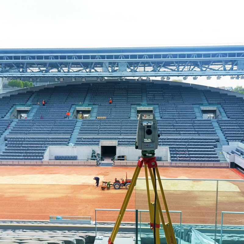 Projet Roland-Garros : relevé lasergrammétrique au P40 et géoréférencement