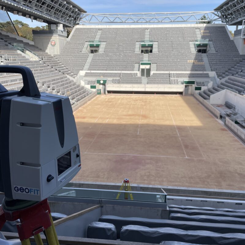 Projet Roland-Garros : relevé lasergrammétrique au P40 et géoréférencement